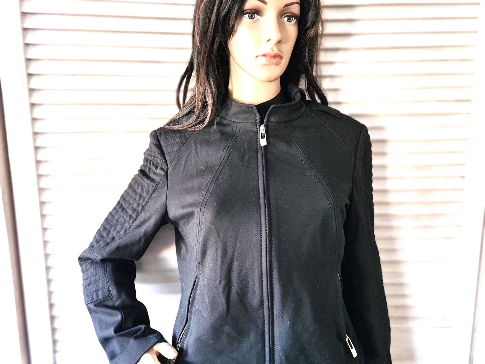 Vintage Laurel Biker Style Schwarze Kurze Jacke von VintageFebbre