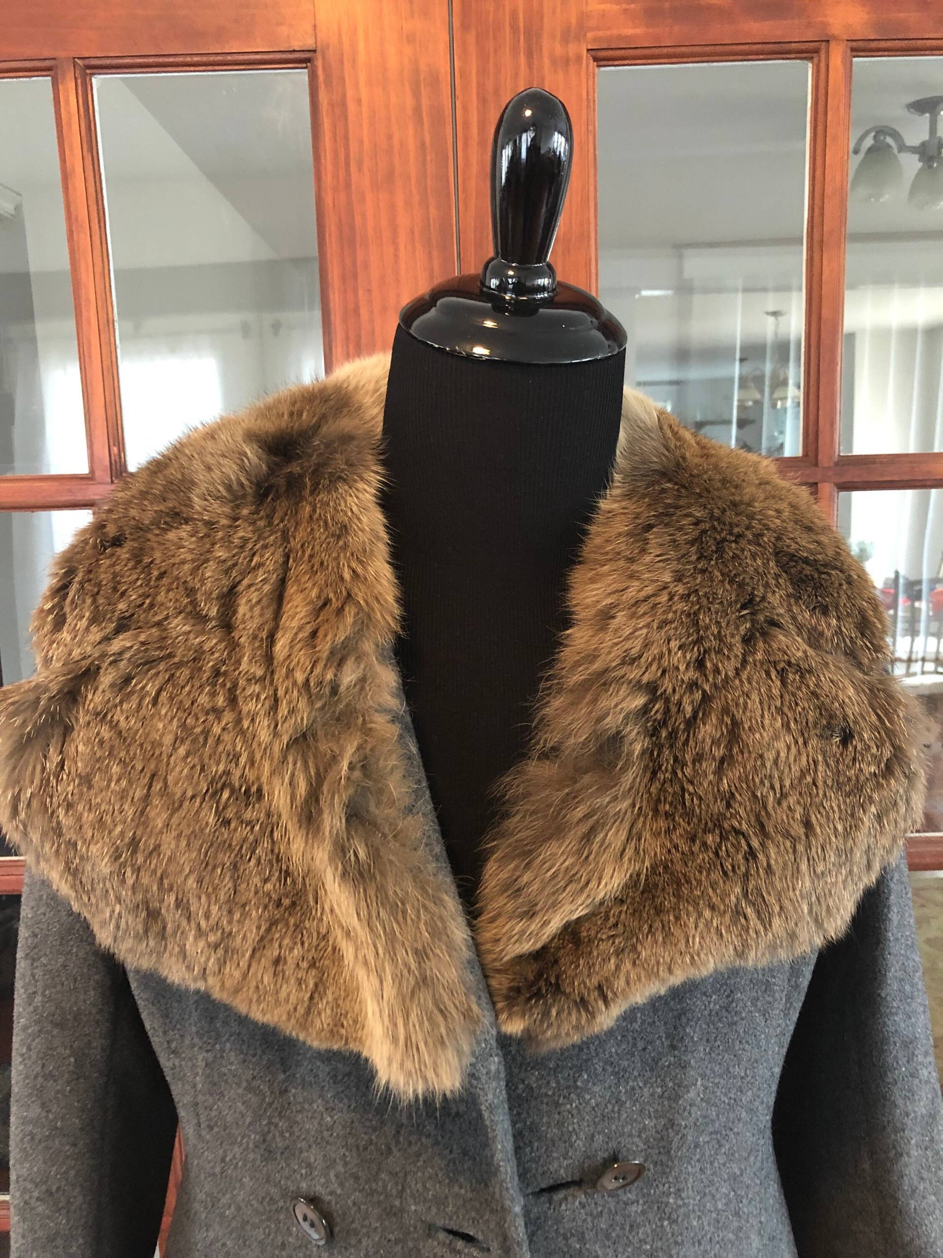 Jahrgang 1960 Carol Cohen Fell Kragen Langen Mantel von VintageFindsMichael