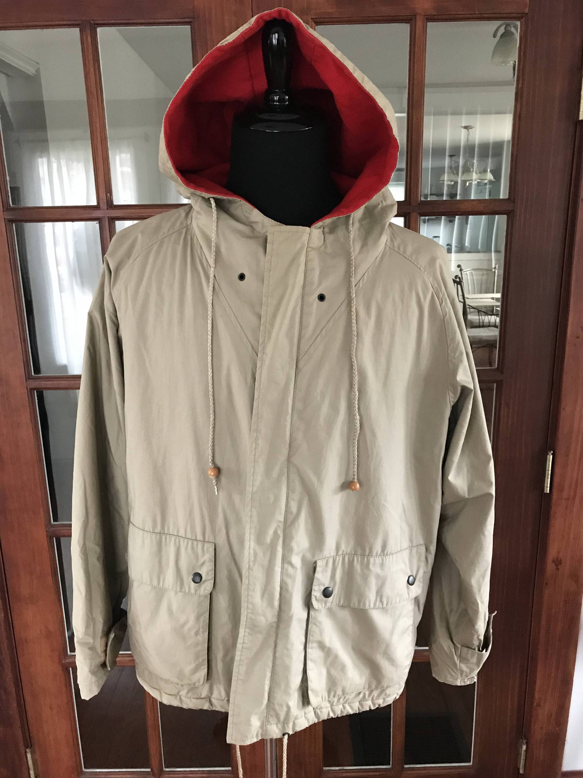 Jahrgang 1990 Oscar De La Renta Licht Jacke Regenmantel Mit Kapuze von VintageFindsMichael