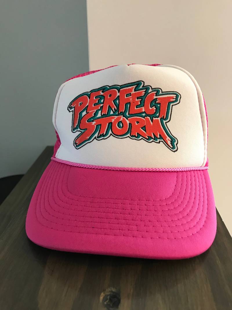 Jahrgang 1990 Snap Zurück Trucker Baseballkappe Surfer Rosa Sturm Jahrgang 1990 Snap Zurück Trucker Baseballkappe Surfer Rosa Sturm von VintageFindsMichael