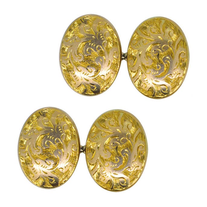Antike Gold Manschettenknöpfe von VintageFineJewellery