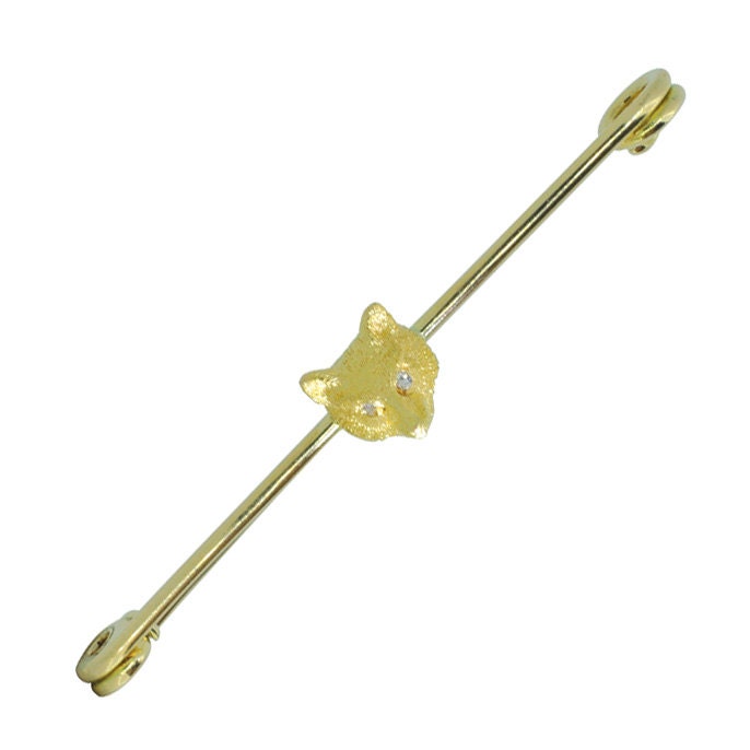 Antiker Fuchs Kopf Stock Pin von VintageFineJewellery