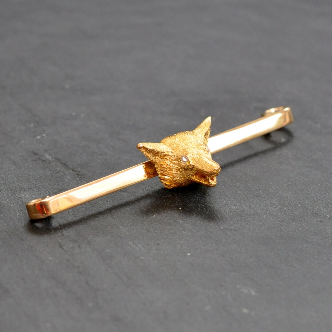 Fuchs Kopf Pin Anstecknadel von VintageFineJewellery