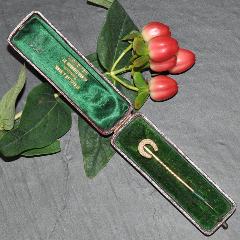Perle Hufeisen Krawattennadel von VintageFineJewellery