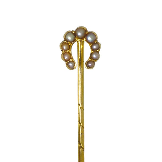 Perle Hufeisen Stick Pin von VintageFineJewellery