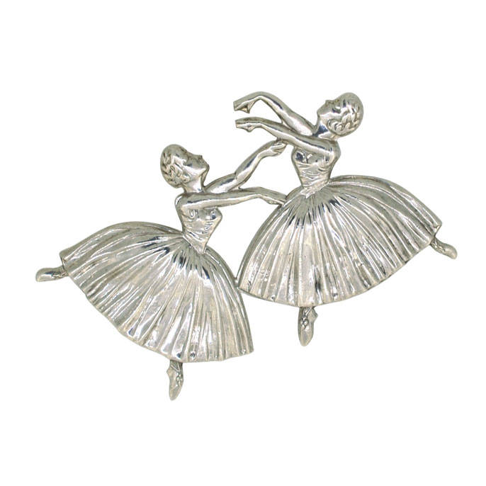 Silber Ballerina Brosche von VintageFineJewellery