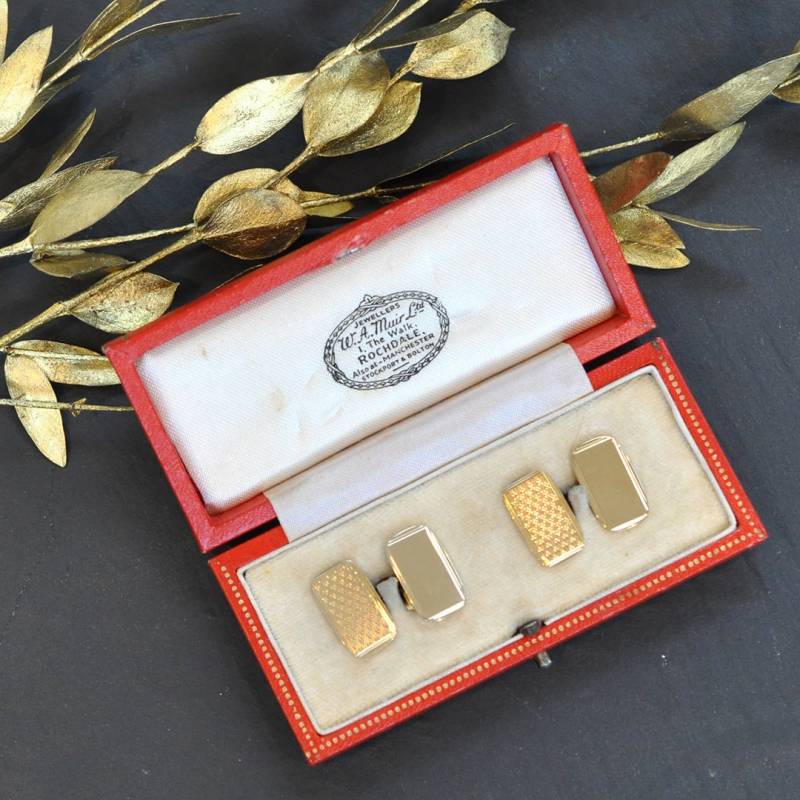 Vintage Gold Manschettenknöpfe von VintageFineJewellery
