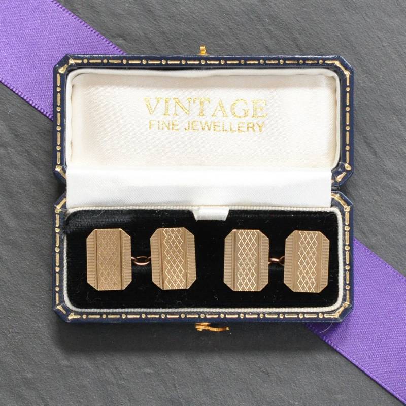 Vintage Gold Manschettenknöpfe von VintageFineJewellery