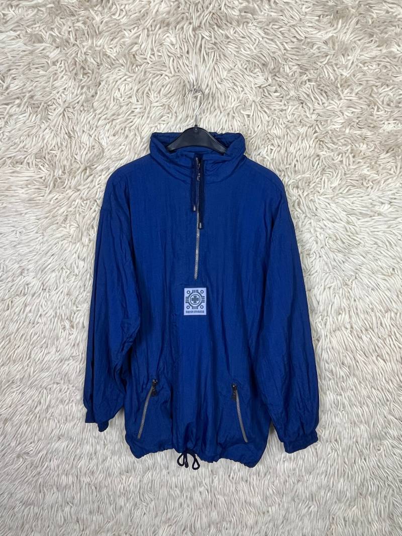 Vintage Windbreaker Jacket Size S - M Shell Light Long Oversize Quarterzip Unisex Crazy Pattern 80S 90S von VintageForRealBerlin