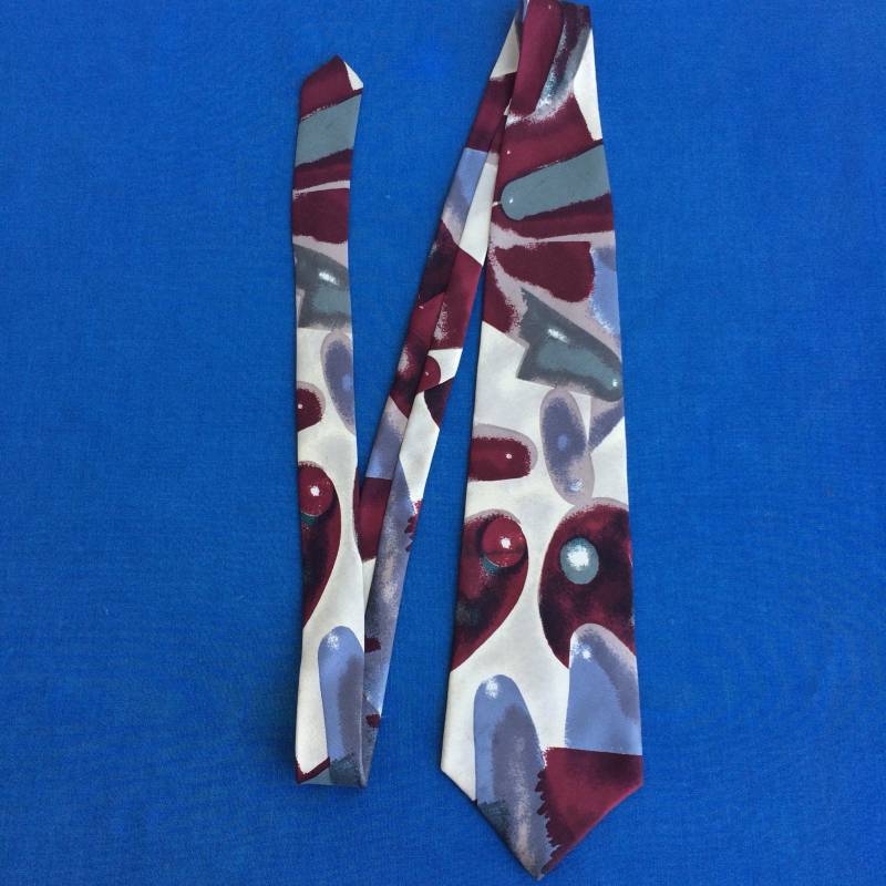 Vintage Pierre Cardin Seidenkrawatte Mit Formen Herren, Damen Designer-Mode Kleidung Krawatte Anzug Jacke Accessoire 80Er 90Er, Hochzeit von VintageFunland