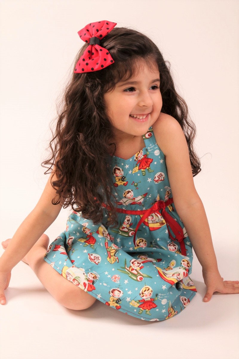 Blaue Raumschiffe Vintage Inspirierte Kleid von VintageGaleria