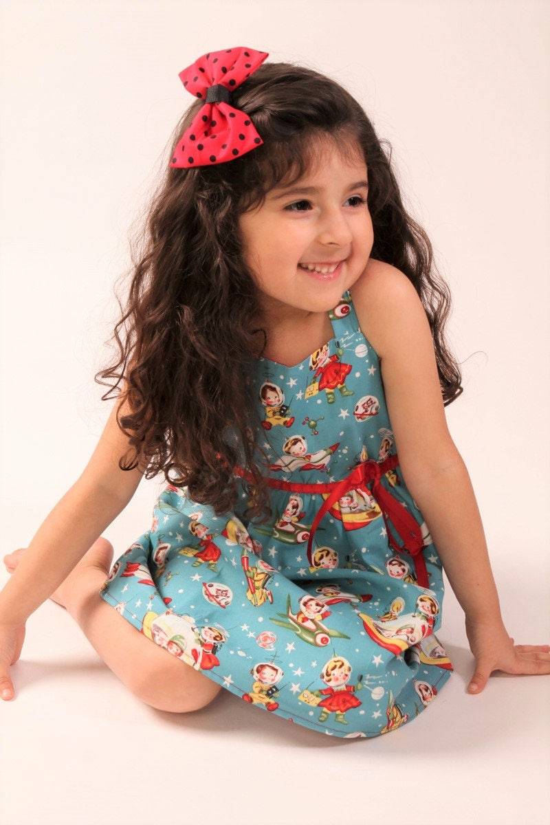 Blaue Raumschiffe Vintage Inspirierte Kleid von VintageGaleria