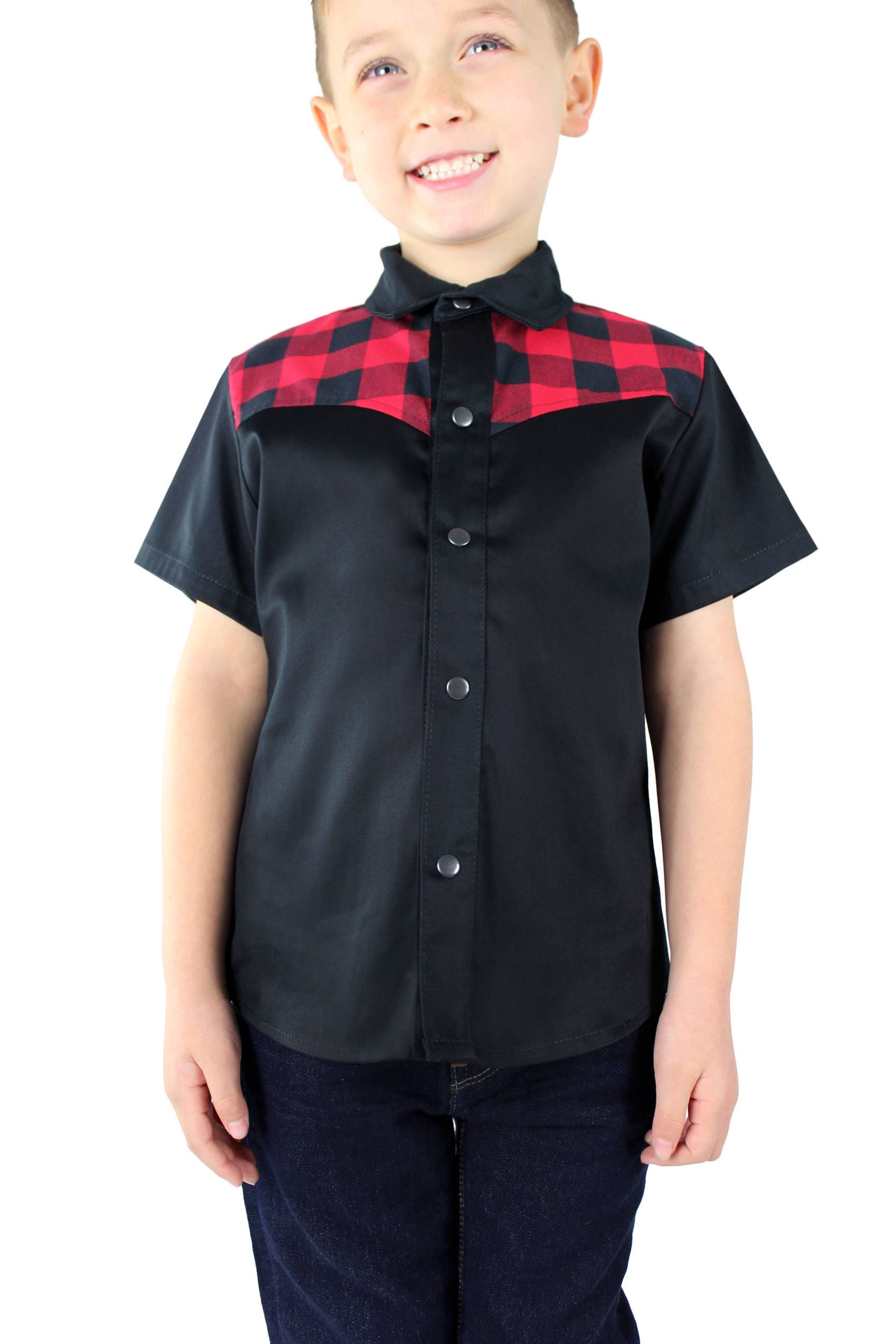 Jungen Rot Und Schwarz Western Top von VintageGaleria