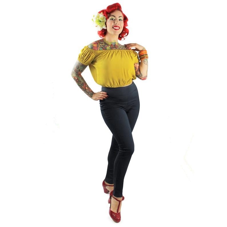 Pin Up Hose, Indigo Blaue Lange Hose Xs-3Xl von VintageGaleria