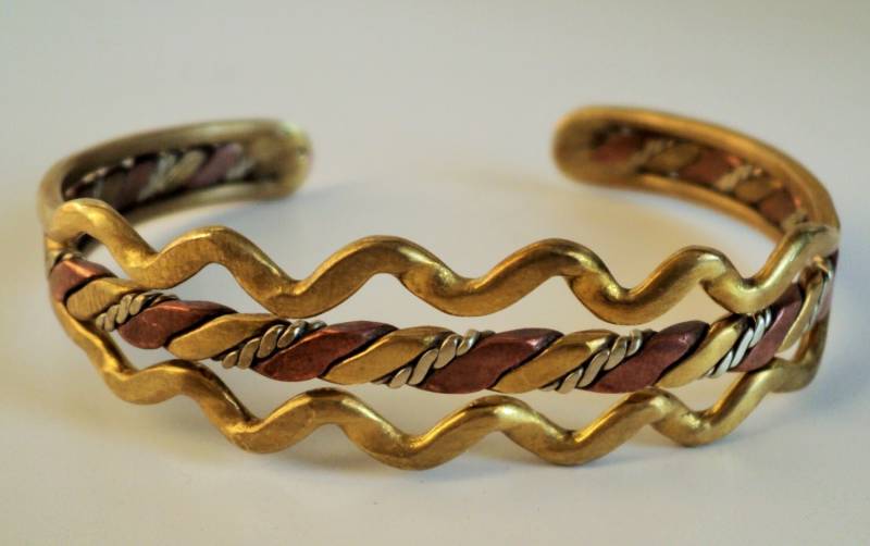 Kupfer Und Messing Boho Style Vintage Manschette Armband von VintageGallerySaev