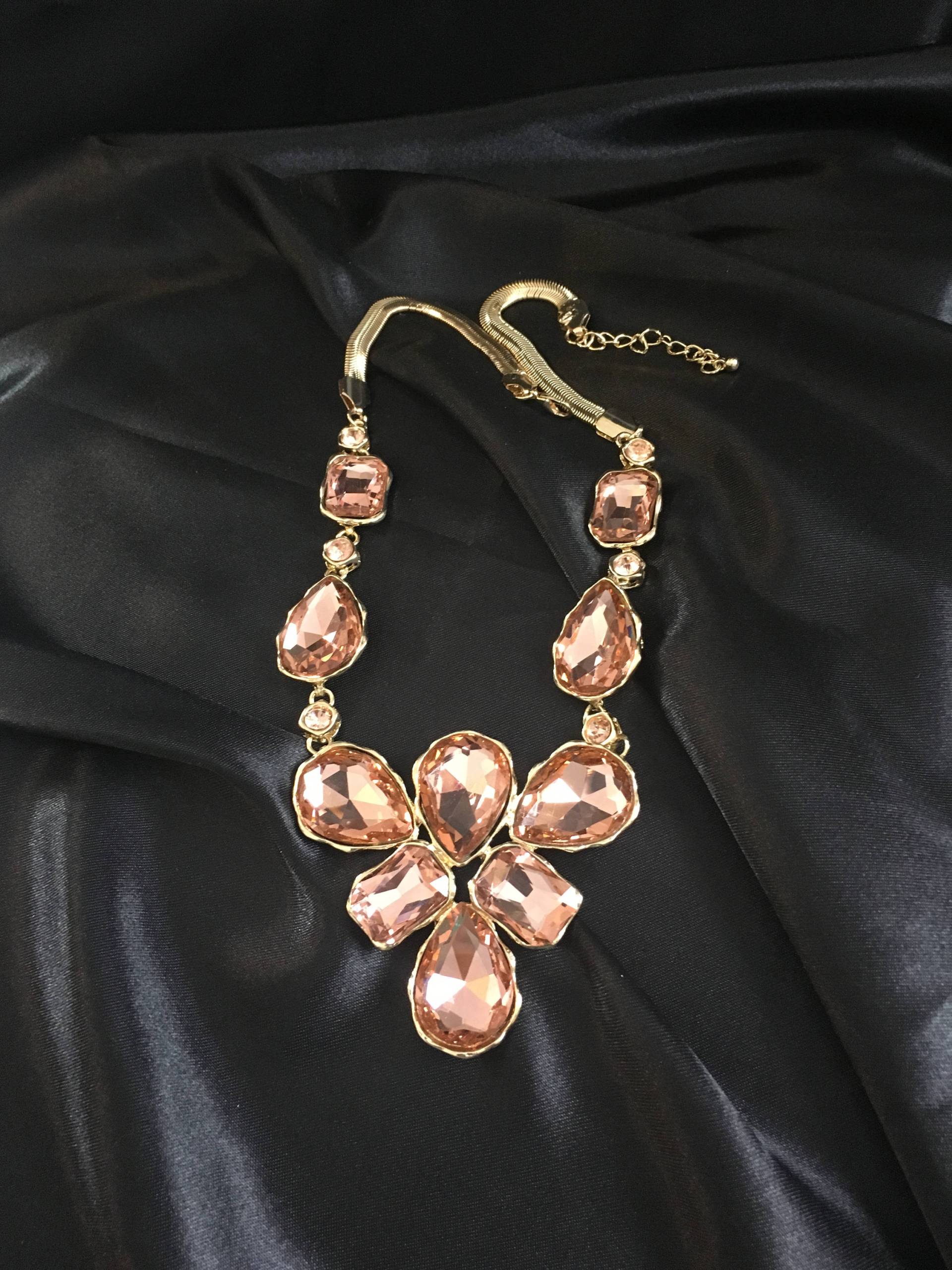 Schöne Vintage Schmuck Gold Orange Stein Party Hochzeit Alltag Damen Frauen Atemberaubende Halskette von VintageGaluk