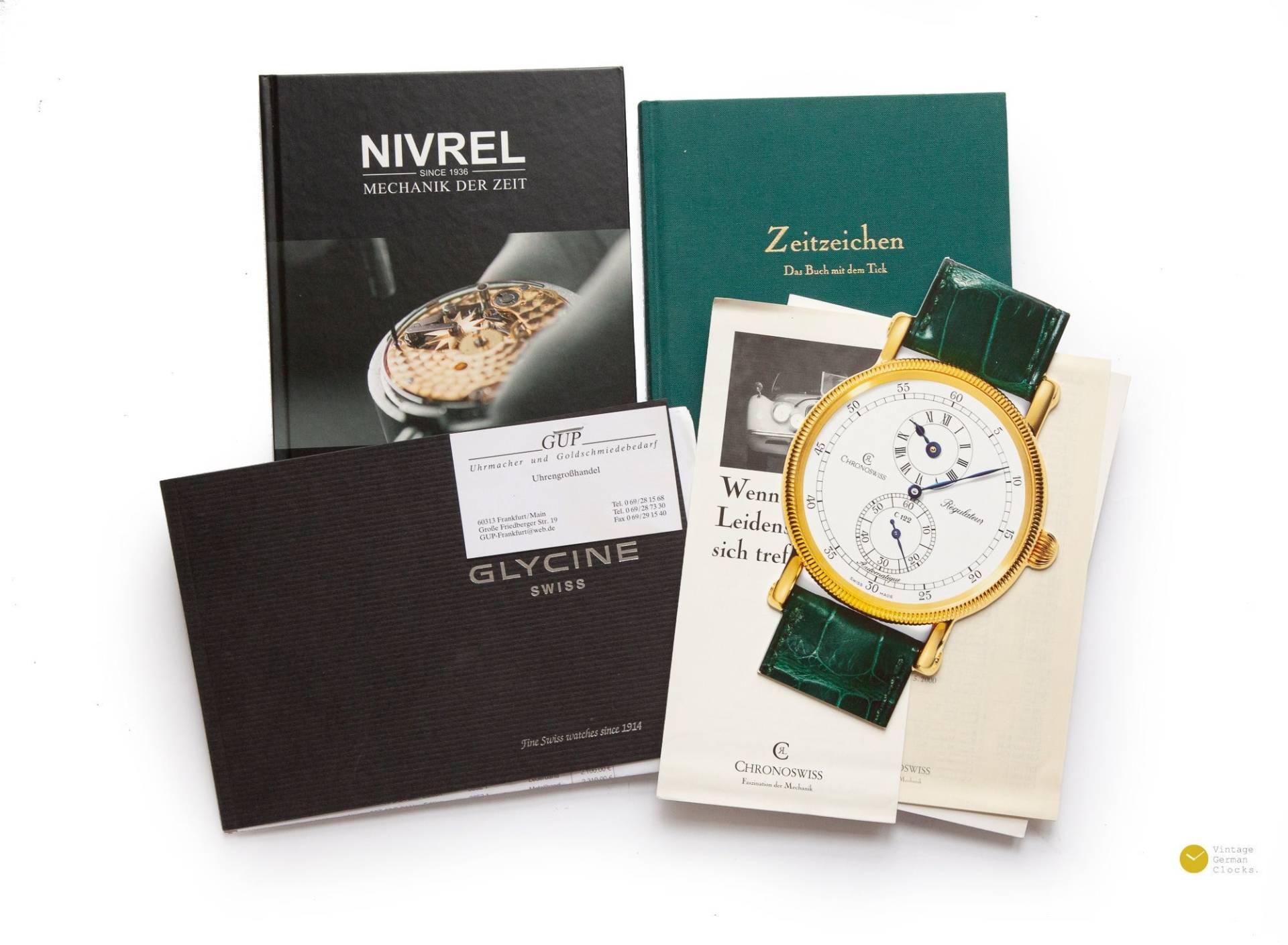 3x Watch Catalogs Chronoswiss Nivrel Glycine Book 2000 2006 2009 Brochure Buch Katalog Uhren Geneve Wristwatch Magazine Price List von VintageGermanClocks