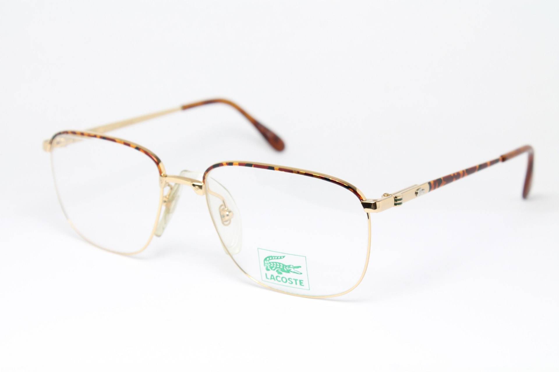 80Er Jahre Lacoste 765 F Tortoise-Gold Seltene Einzigartige True Vintage Brillengestell Brille Occhiali Lunettes Bril Glasögon Gafas E06 von VintageGermanGlasses