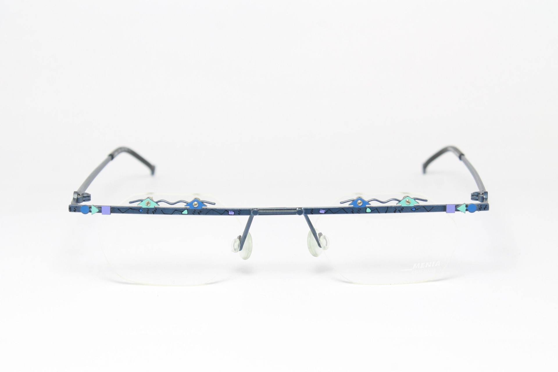 Art Halfrim Titanium Menia 4201 1050 Top Bar Vintage Brillengestell Brillen Lunettes Occhiali Gafas Bril Glasögon E07 von VintageGermanGlasses