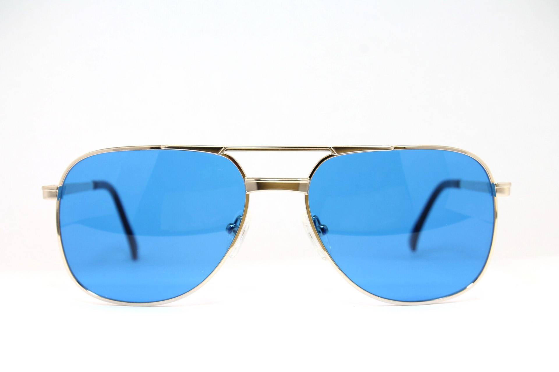 Blaue Linse Quadrat Titan Gold Opturanova 502 C2 Seltene Einzigartige True Vintage Sonnenbrille Lunettes Occhiali Bril Solglasögon Gafas E10 von VintageGermanGlasses