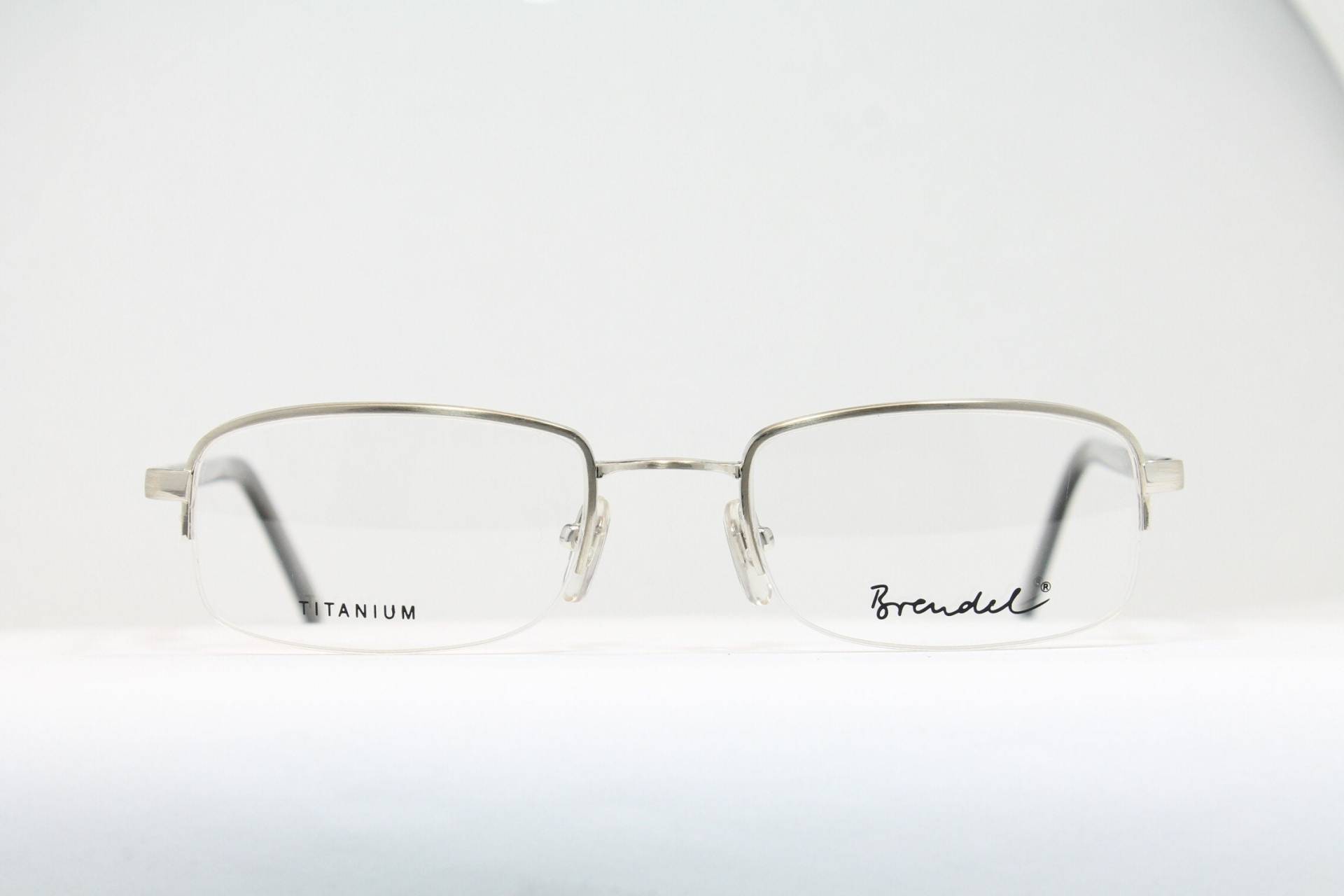 Halbrand Titan Silber Brendel 8679-1 Rechteck Vintage Brillengestell Brillen Lunettes Gafas Bril Glasögon E10 von VintageGermanGlasses