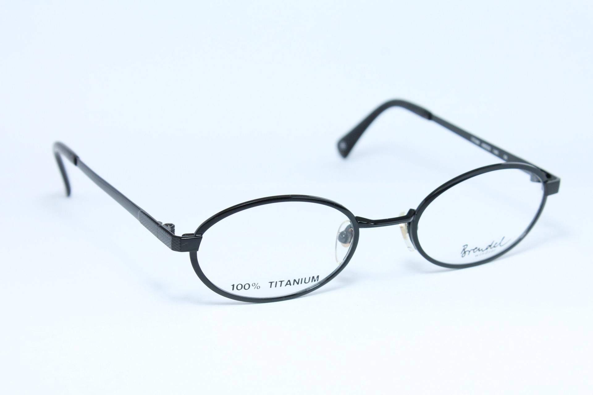 Kleines Oval Titan Brendel W 514 C19 Schwarz Einzigartig Selten True Vintage Brillengestell Gläser Lunettes Occhiali Gafas Bril Glasögon E104 von VintageGermanGlasses