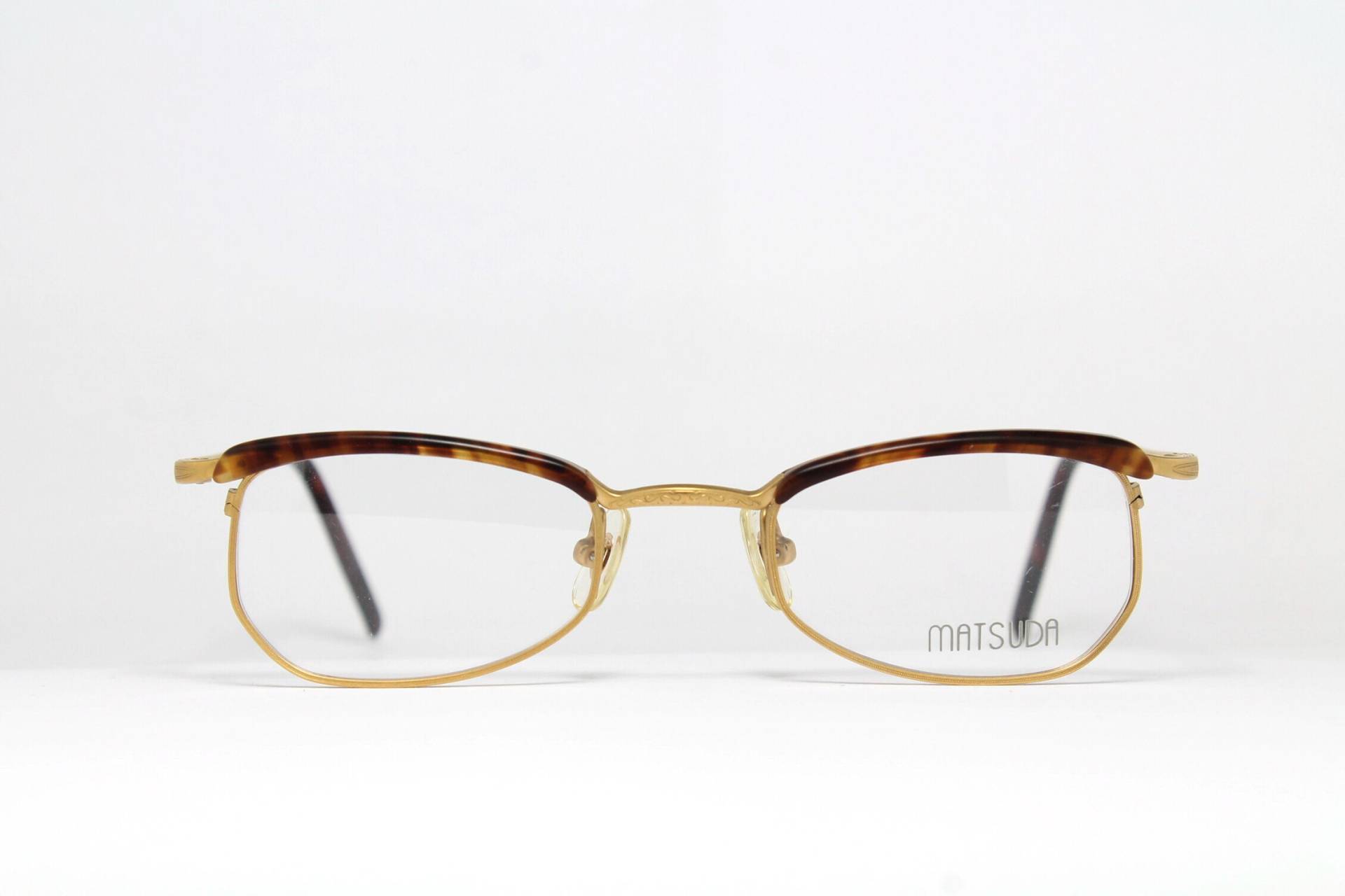 Schmale Kleine Steampunk Gold Matsuda 10404 Top Rare Unikat Große Vintage Brillen Gestell Brille Lunettes Gafas Bril Glasögon E06 von VintageGermanGlasses