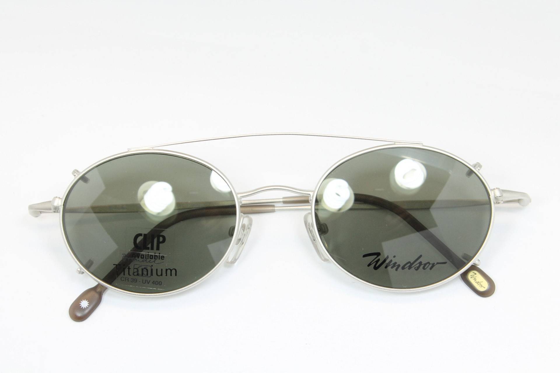 Titan Silber Windsor 821-1 Runde Sonne Clip On Seltene Einzigartige Vintage Brillen Gestell Gläser Lunettes Gafas Bril Glasögon Le05 von VintageGermanGlasses