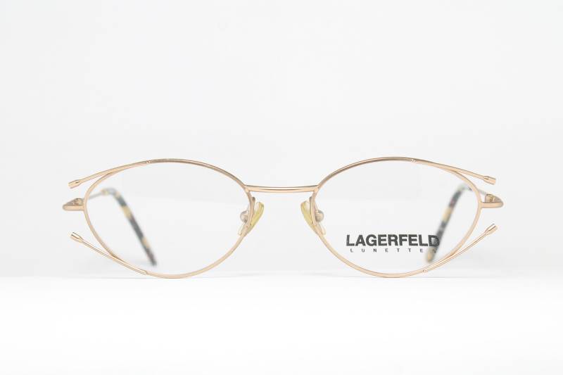 steampunk Lagerfeld 4301 01 Gold Cool Rare Unikat Original Vintage Brillen Gestell Brille Lunettes Bril Glasögon Gafas E07 von VintageGermanGlasses