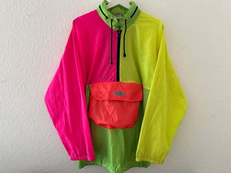 90Er Schell Anorak Von Champion Großer Vintage Verrückter Muster Jahre Windjacke Retro Festival Jacke von VintageGermanyStudio