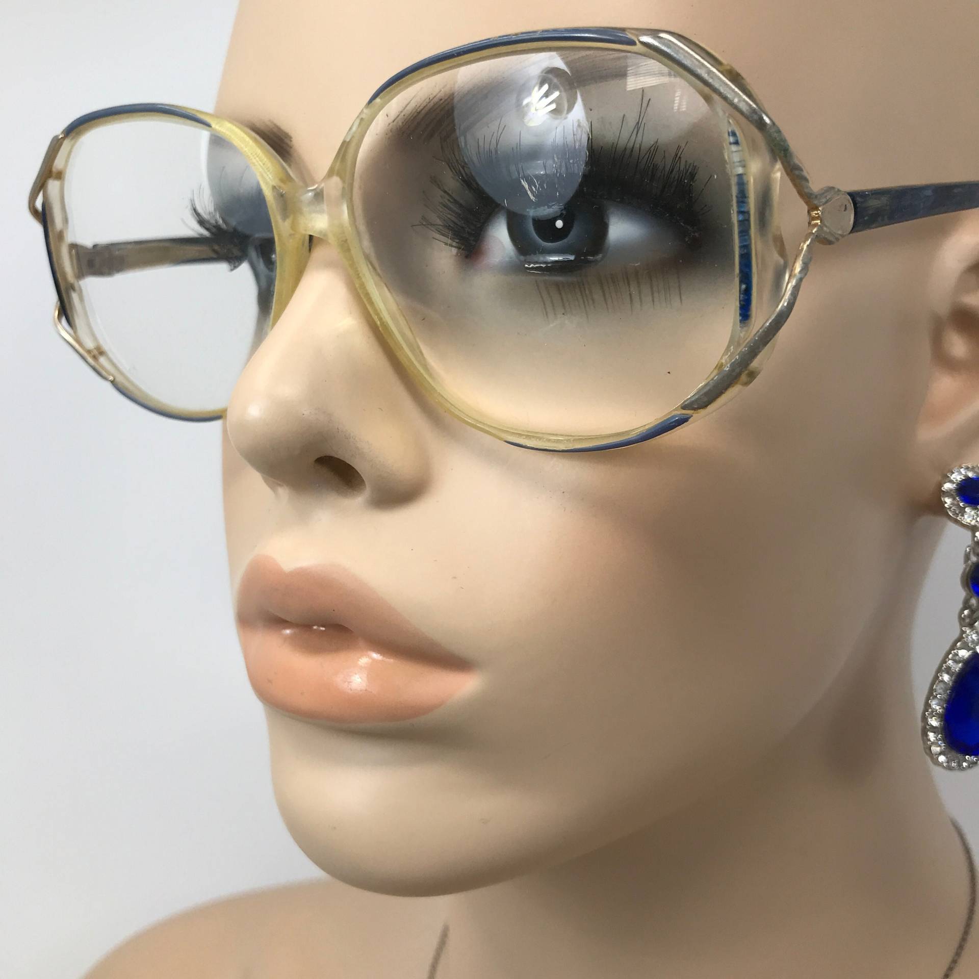 Vintage Damen Brille Brillengestell Blau Klar Quadrat Gebraucht Brillengestelle Retro Vintage Damen Brille Brillengestell Blau Klar Quadrat Gebraucht Brillengestelle Retro von VintageGlassesFrames