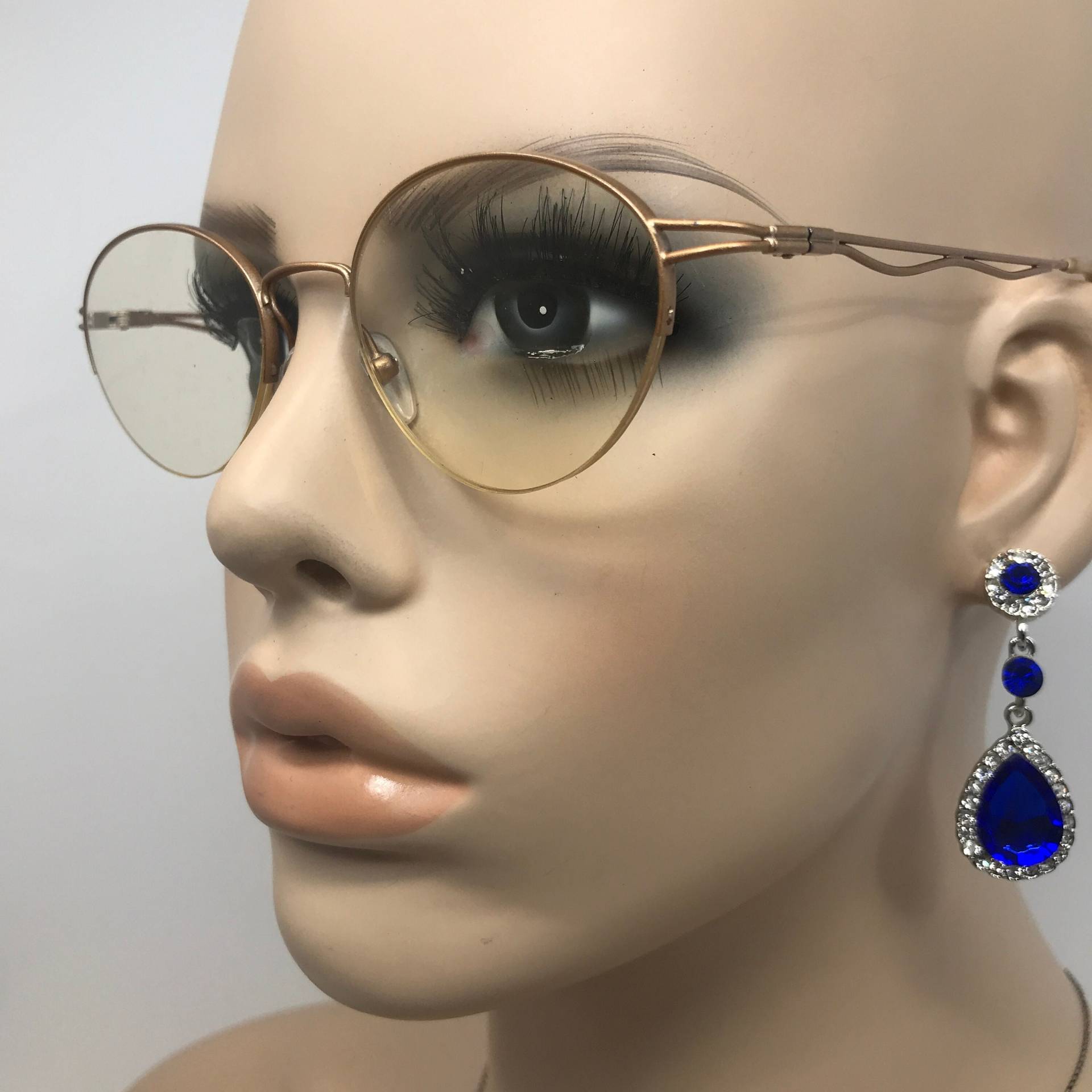 Vintage Damen Brillen Brillengestell Gold Runde Halbrand Gebraucht Brillenfassungen Retro Vintage Damen Brillen Brillengestell Gold Runde Halbrand Gebraucht Brillenfassungen Retro von VintageGlassesFrames