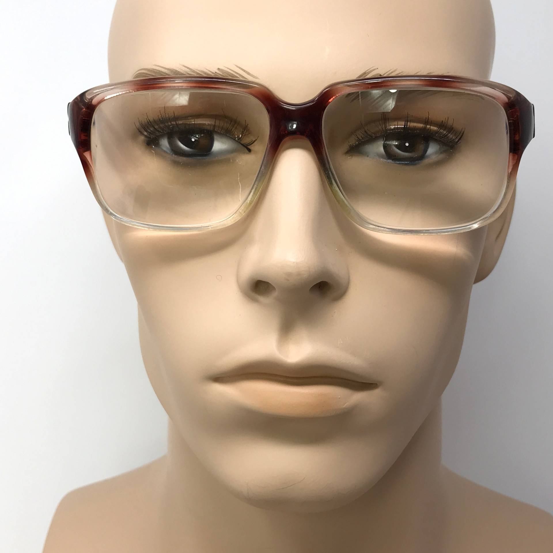 Vintage Pennine Holmes Brillen Brillengestell Rot Klar Quadrat Gebraucht Brillenfassungen Retro Geek von VintageGlassesFrames
