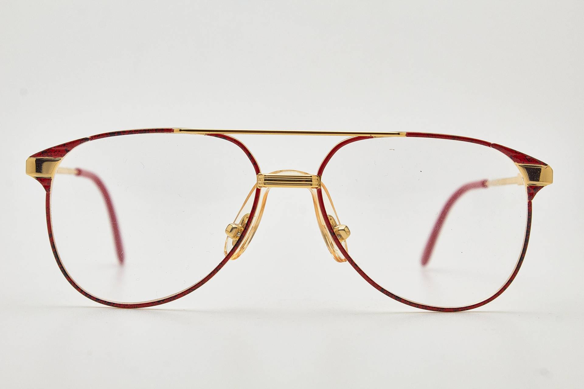 1980Er Jahre Brille/Men's Vintage Eyewear Defile Rot/Gold Metallrahmen/Hipster Brille/ Piloten Sonnenbrille/ Oversize Fliegerbrille von VintageGlassesVault