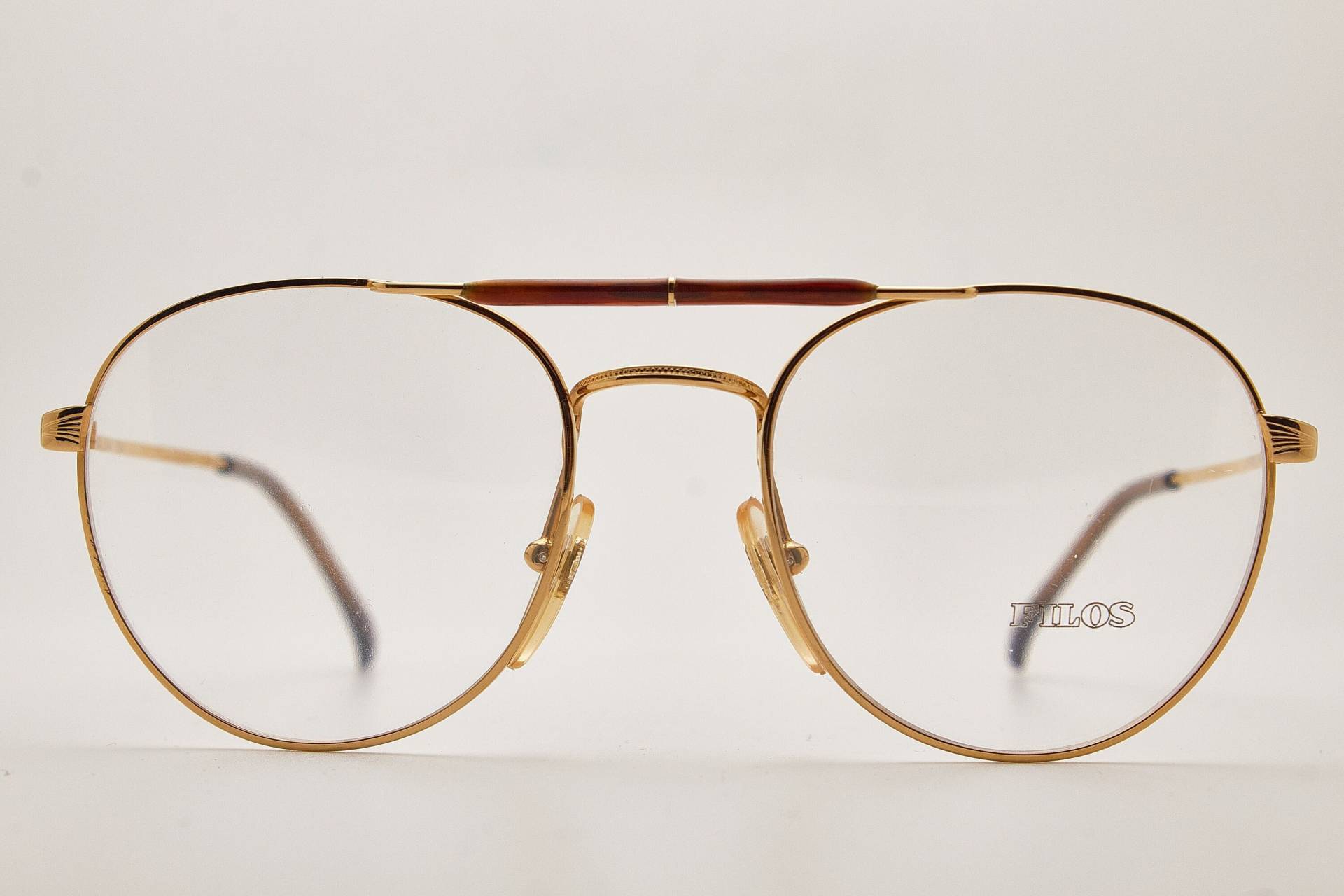 1980Er Jahre Brille/Men's Vintage Eyewear Filos 5549 Brown Gold Metal Frame/Hipster Brille/ Piloten Sonnenbrille/Oversizesonnenbrille/Fliegerbrille von VintageGlassesVault