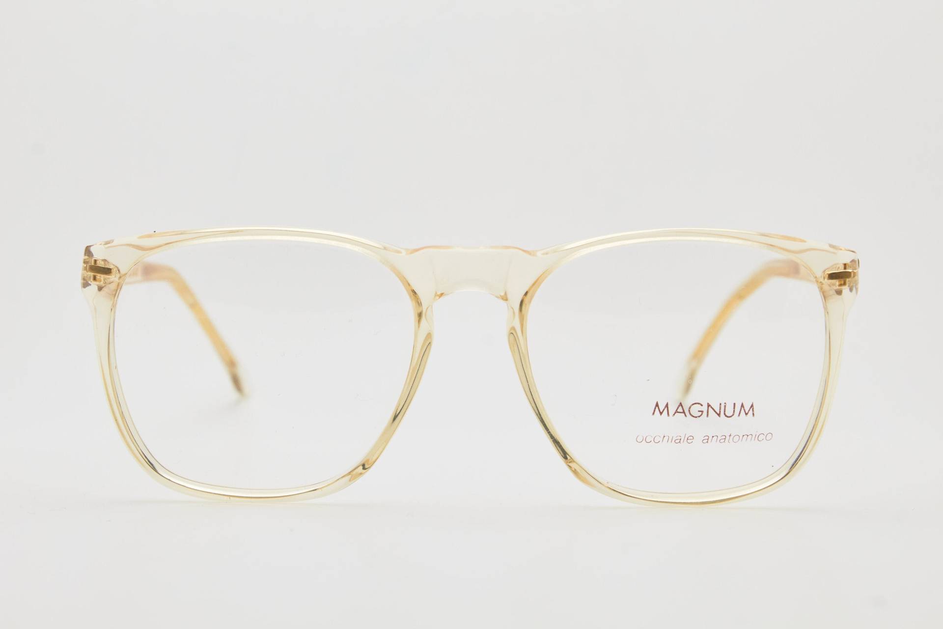 80Er Italien Vintage Classic Mann Brillen Magnum Europtic 023 52-20 Gold/Klar Kunststoff Aviator Hipsters Luxus Rahmen Frau Sonnenbrille von VintageGlassesVault