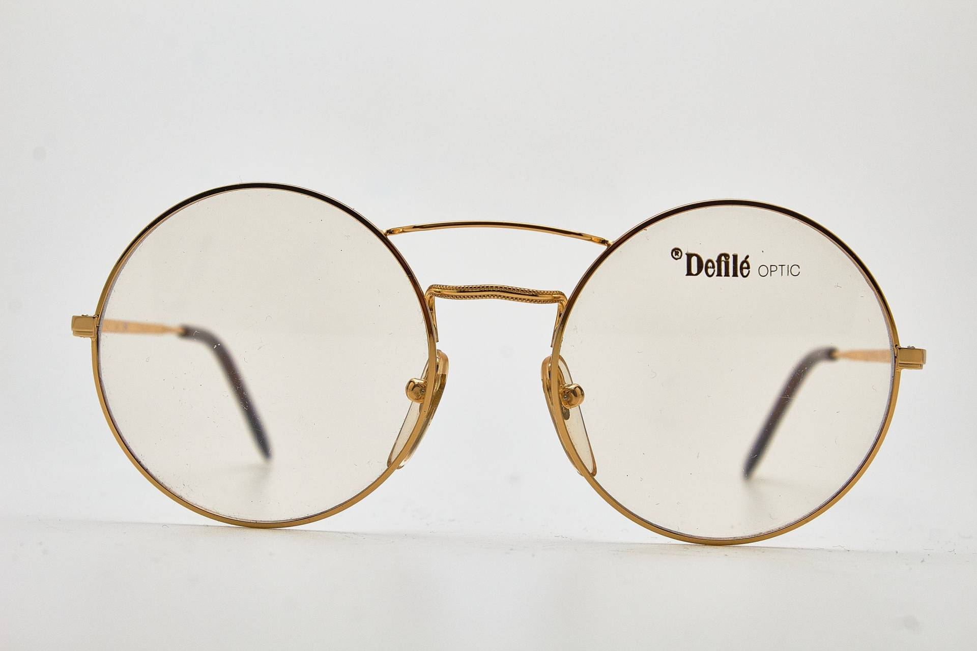Defile Optic Piper 84 50 Gold Metall Runde Brille/Hipster Brille/Runde Brille/Vintage Brille 1980Er Jahre Sonnenbrille/Runde von VintageGlassesVault