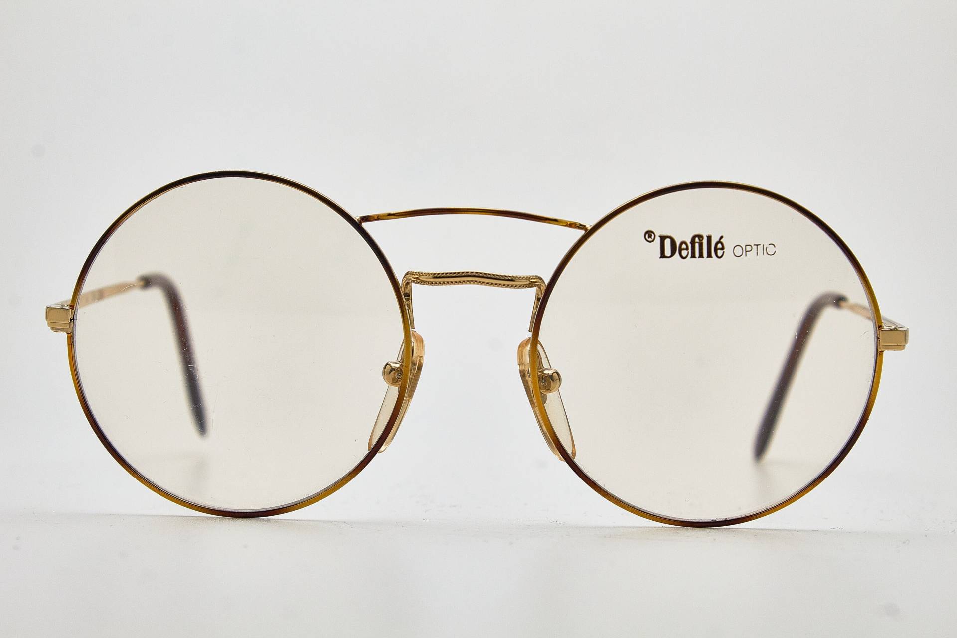 Defile Optic Piper 84 Schildkröte/Goldmetall Runde Brille Hipster Brillen Vintage 1980Er Sonnenbrillen von VintageGlassesVault
