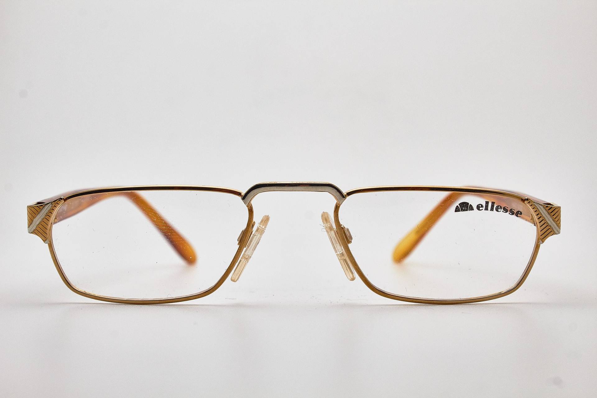 Eckige Brille Ellesse Ls1017 Gold/Braun Acetat/Metall Fassung, Vintage Brillen 1980Er Jahre, Quadratisch Herren Brillenfassung, Pilot Sonnenbrille von VintageGlassesVault