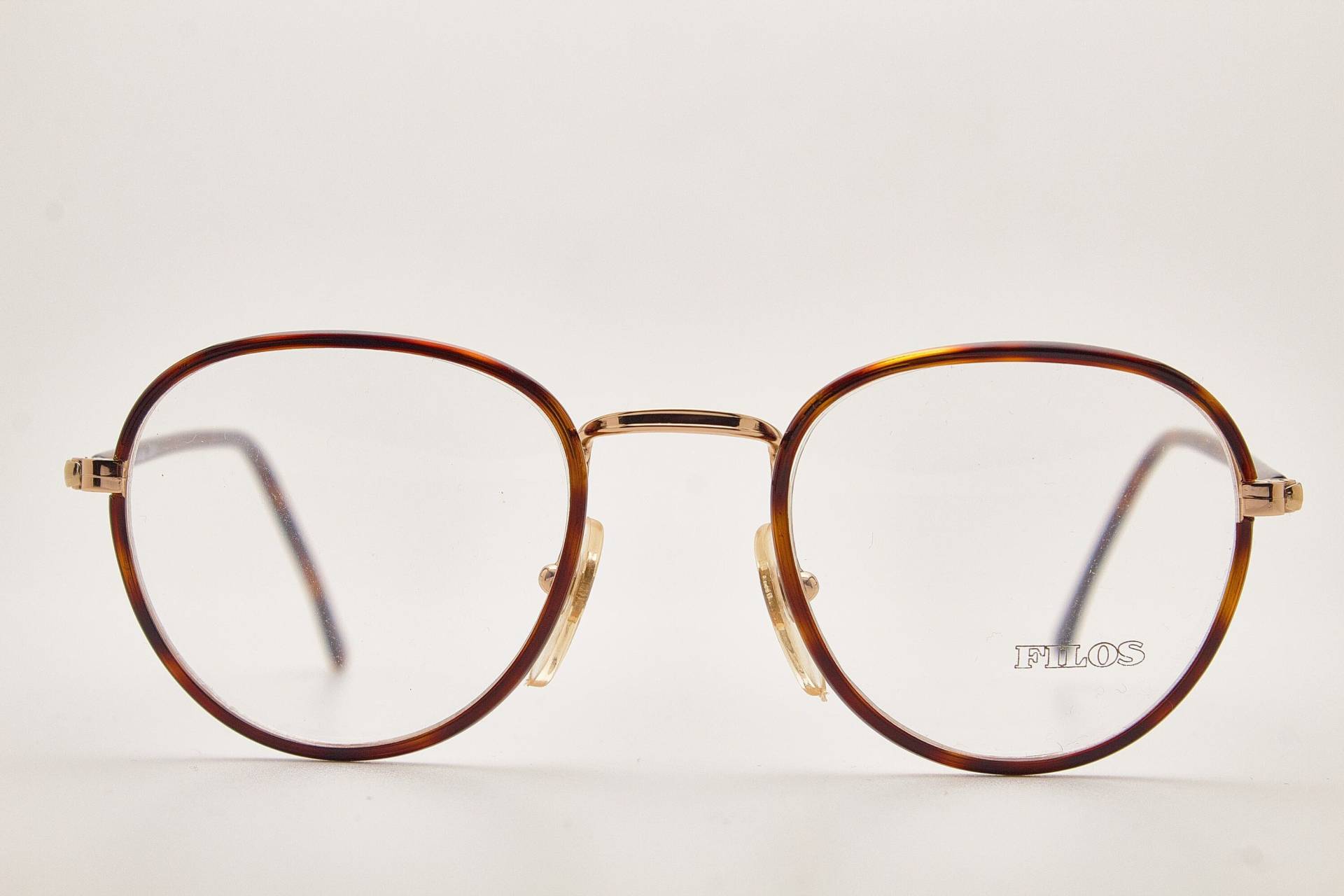 Filos 3498 44-20 Tortoise/Poliert Gold Runde Brille/Vintage Brille/Runde Brille Vintage/1990Er von VintageGlassesVault