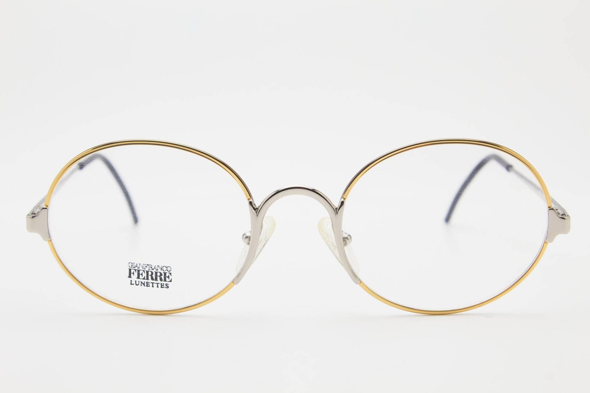 Gianfranco Ferre Gff50 Silber Ovale Brille/Goldene Brille/ Vintage Brille/80Er Jahre Sonnenbrille/ Brille 1980 von VintageGlassesVault