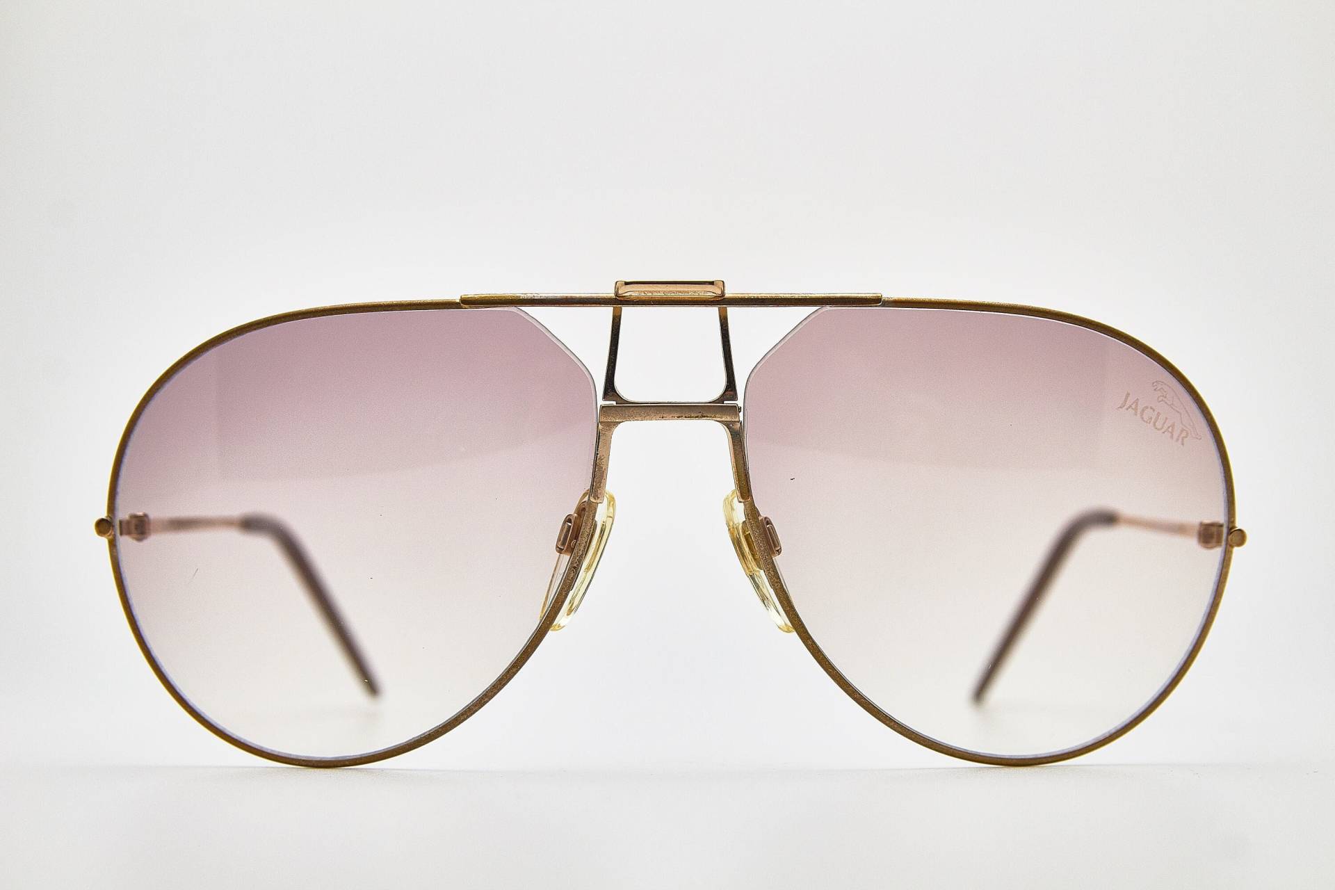 Jaguar Sonnenbrille 707 Col.000 Gold Metallrahmen, Vintage Brillen 1980Er Jahre, Aviator Brille, Oversize Sonnenbrille, Pilotenbrille, 80Er von VintageGlassesVault