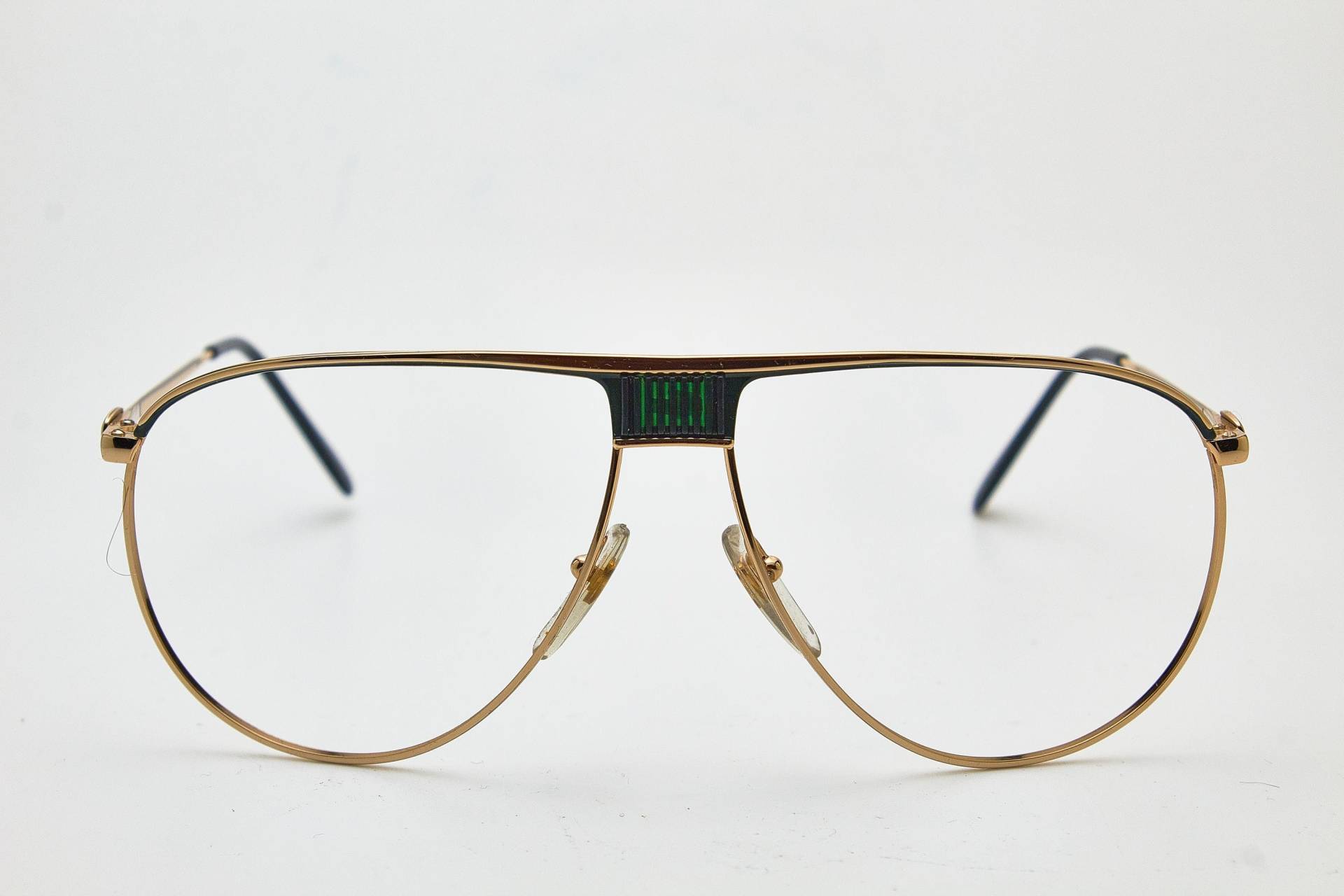 Lacoste Brille 191 Gold/Grün Metallrahmen, Vintage 1980Er, Fliegerbrille, Oversize Brille, Pilotenbrille, 80Er von VintageGlassesVault