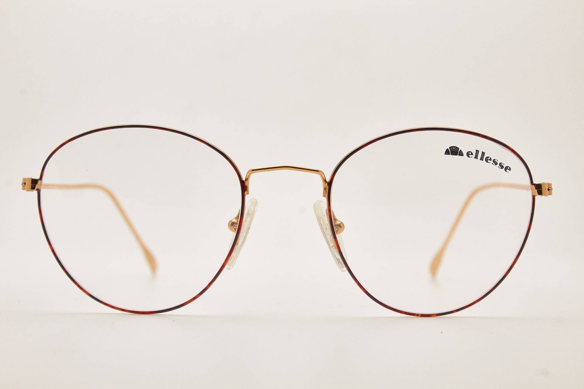 Runde Brille 1980Er Ellesse Ls Light 5 Gold/Roter Rahmen/Hipster Brille/Runde Brille/Vintage von VintageGlassesVault