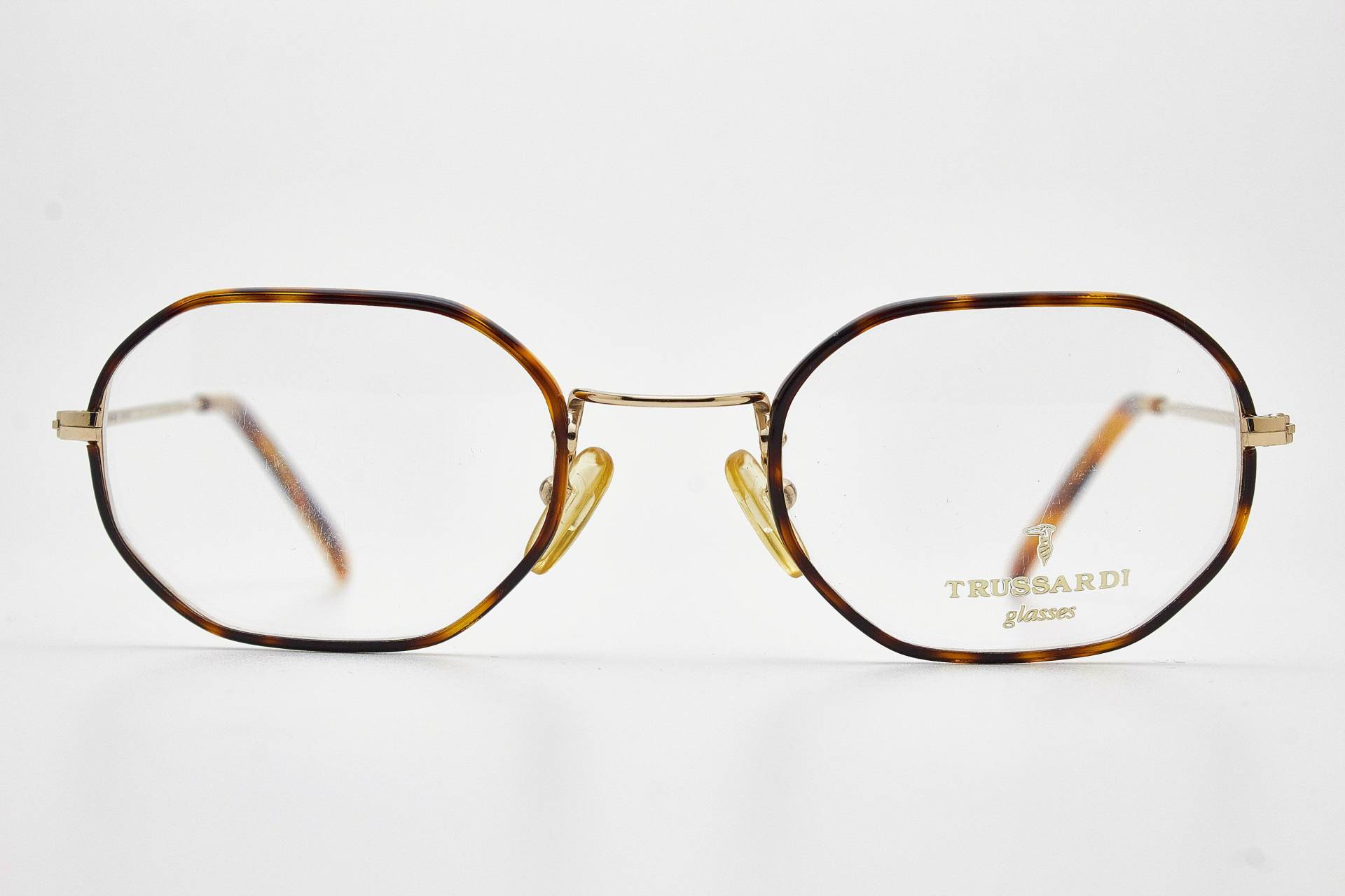 Runde Brille 1980Er Jahre/Trussardi T218 Tortoise Goldrahmen Hipster Brillen Vintage Sonnenbrillen von VintageGlassesVault