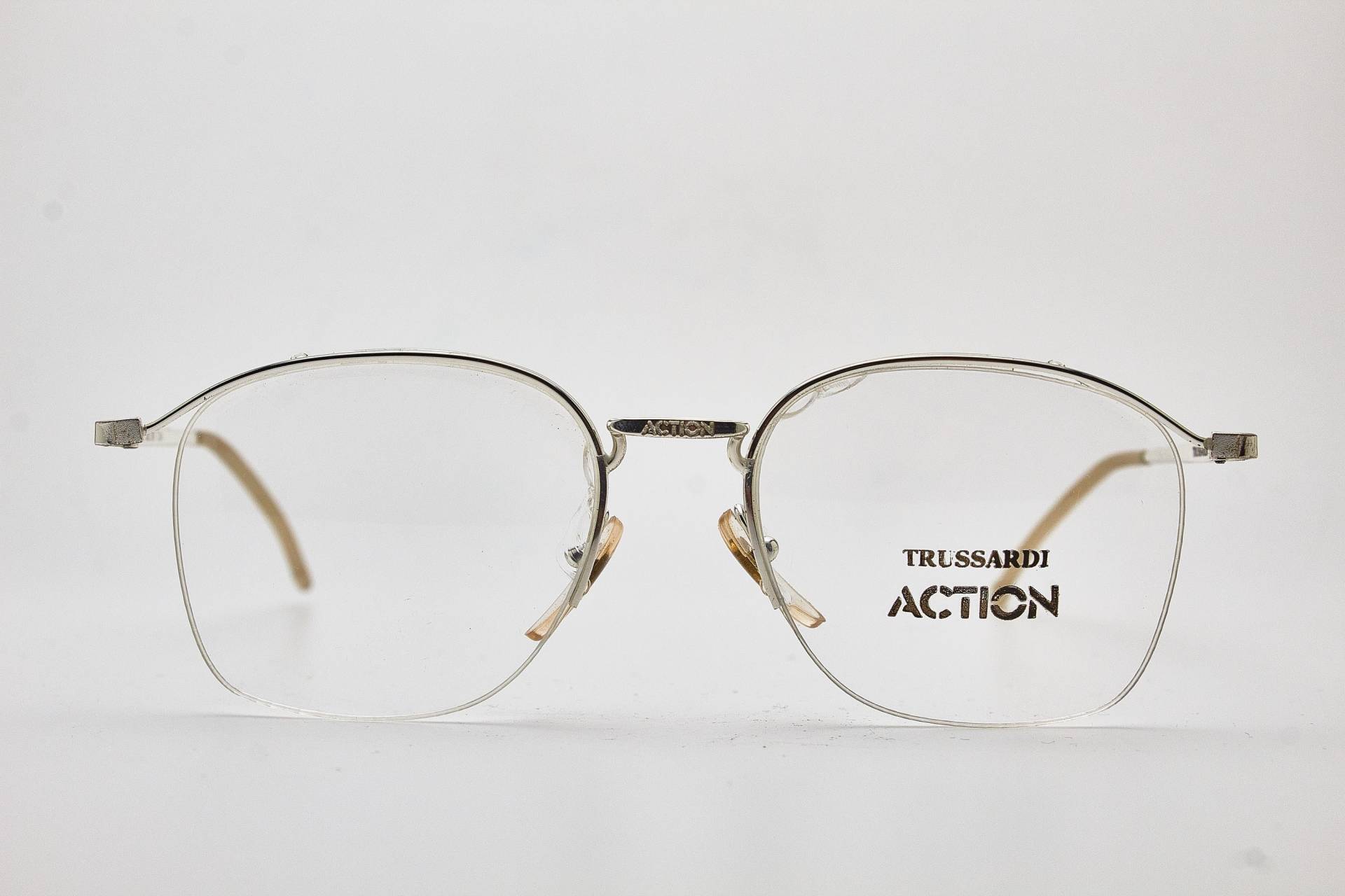 Runde Brille 1980Er Jahre /Trussardi/ Action Atr3 Silver Frame/Hipster Brillen/Runde Brillen/Vintage Brillen/1980Er Sonnenbrillen/Runde Brillen von VintageGlassesVault