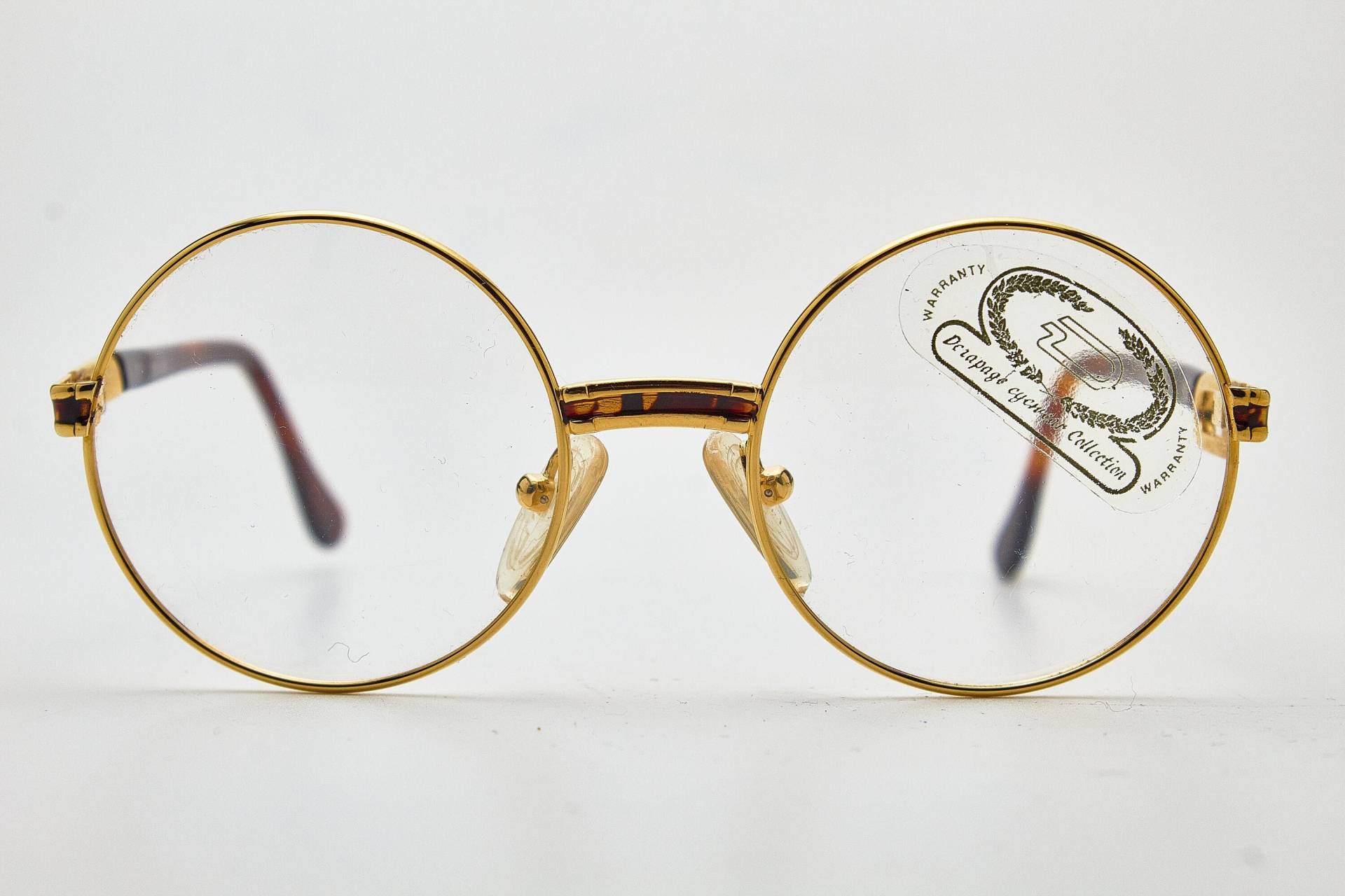 Runde Brille 1980Er Jahre Deparage D1 Goldene Brille/Runde Brille/Vintage von VintageGlassesVault