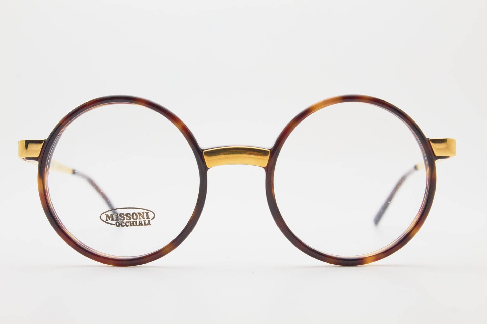 Runde Brille 1980Er Jahre Missoni M801 Braun/Gold Frame/Hipster Brille/Runde Brille/Vintage von VintageGlassesVault