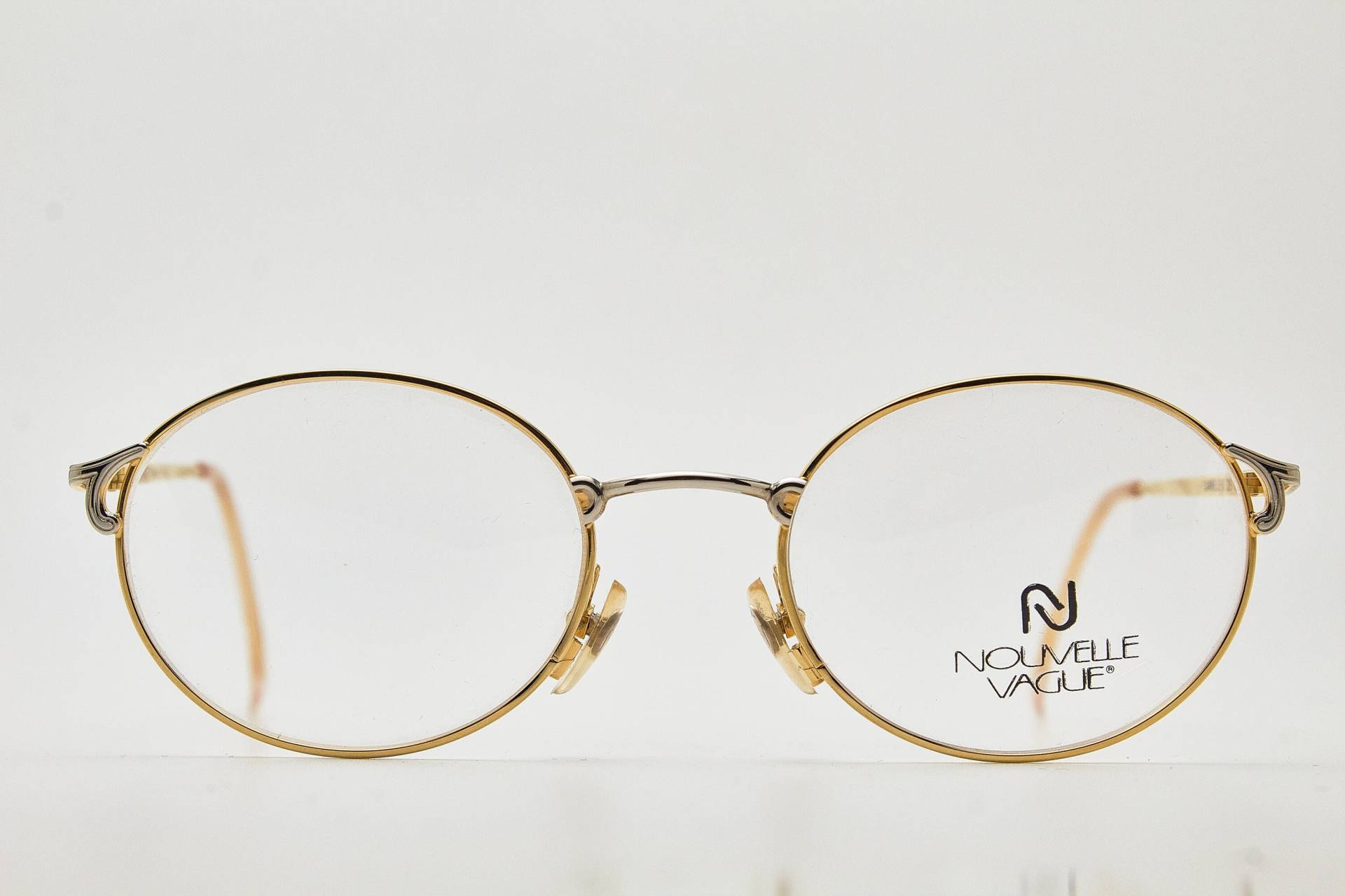 Runde Brille 1980Er Jahre Nouvelle Vague Cannelle Gold Frame/Hipster Brille/Runde Brille/Vintage von VintageGlassesVault