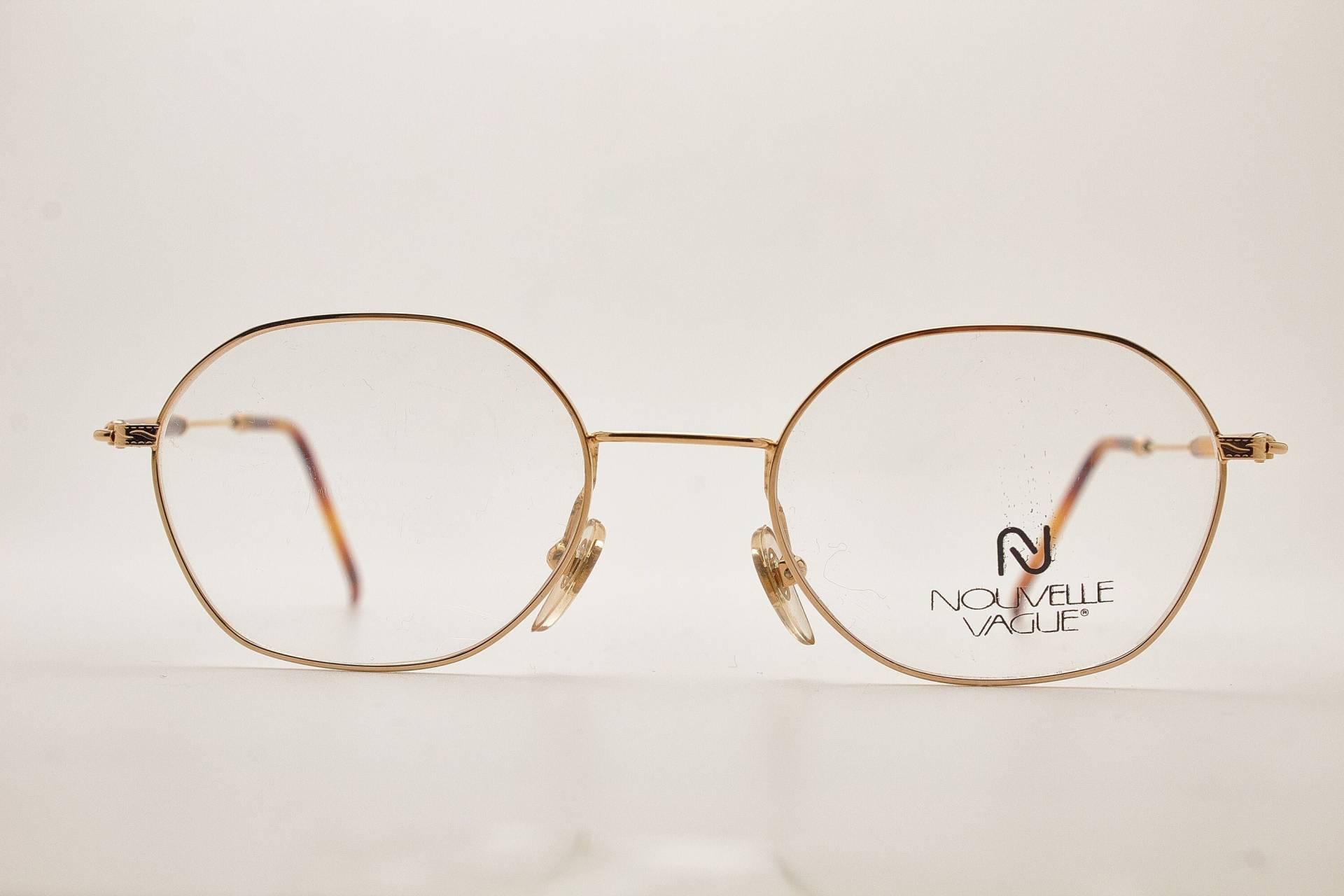 Runde Brille 1980Er Jahre Nouvelle Vague Duncan Gold Fassung/Hipster Brille/Runde Brille/Vintage von VintageGlassesVault